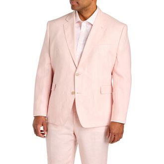 Tallia Orange Big & Tall Linen Suit Jacket V2 in Pink at Nordstrom, Size 56