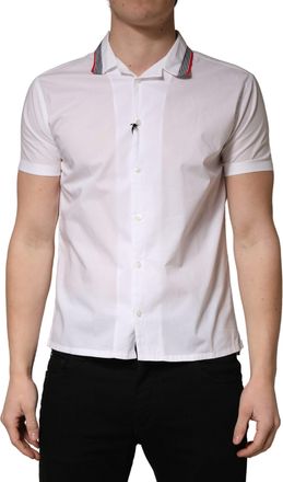 Daniele Alessandrini White Short Sleeves Button Down Mens Shirt (Pre-Owned)