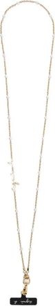 agn&egrave;s b. Canopy pearl phone strap - women - stainless steel - One Size - Gold
