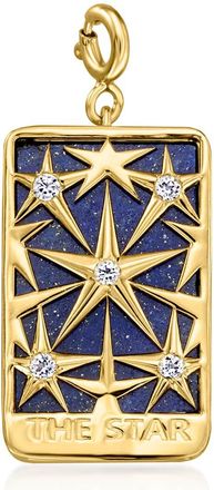 Ross-Simons Lapis The Star Tarot Card Charm With. White Topaz in 18kt Gold Over Sterling