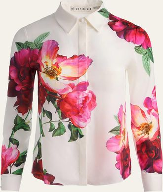 Alice & Olivia Empress Willa Placket Top