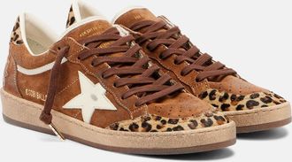 Golden Goose Ball Star calf hair-trimmed suede sneakers