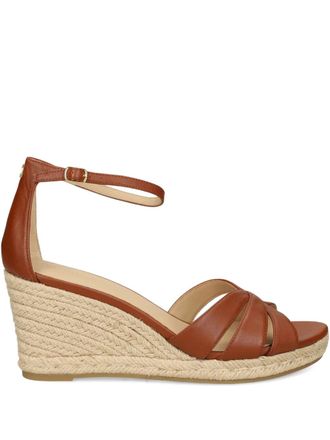 Lauren Ralph Lauren Sandalen met gekruiste bandjes en sleehak - Bruin