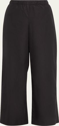 Lafayette 148 New York Riverside Wide-Leg Organic Cotton Poplin Pants