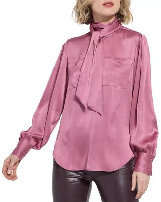 Lyss&eacute; Daiane Utility Scarf Blouse In Glam Mauve