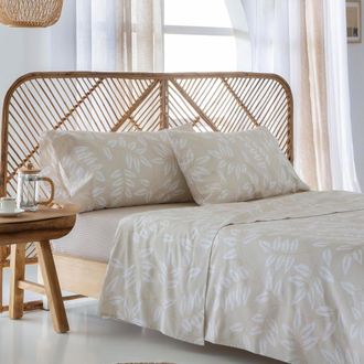 COTTON ARTEAN Juego de sábanas 100% algodón orgánico beige 280x260 cama 200