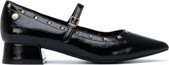 Xti Womens Patent Leather Low-Heel Mary Jane Shoes In Black