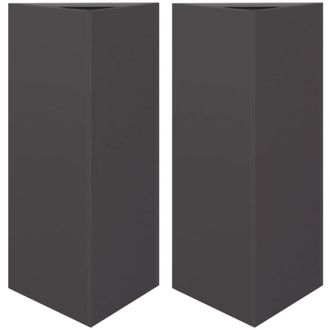 vidaXL Vidaxl - Garden Planters 2 pcs Black Triangular 40x34.5x70 cm Steel
