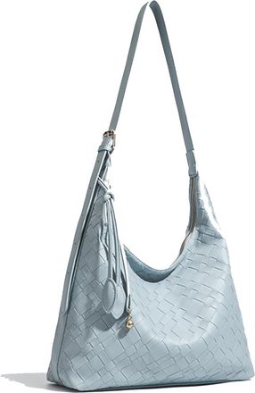 Generic Womens Woven Shoulder Bag Soft Summer Hobo Bag-Tote Handbag with Adjustable Strap for Shopping Office Outdoor, Daiy Use (Blue,One Size)