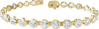 Diamond2Deal 14k Yellow Gold 10.30 Ct Round Lab Grown Diamond Tennis Bracelet 7 VVS-VS, E-F