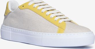 Fabiana Filippi Niedrige Schn&uuml;rsneakers aus Canvas und Leder Filo Diamant&eacute;