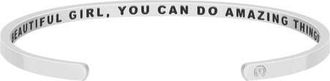 Mantra Beautiful Girl, You Can Do Amazing Things (within) bracelet in Silver at Nordstrom