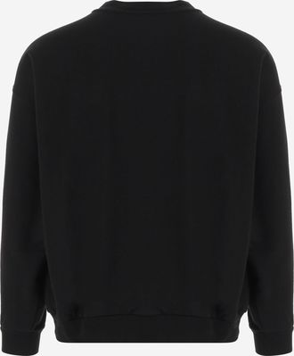 Balenciaga Mens Cotton Sweatshirt With Graphic Print Black Sweatshirts Sweater