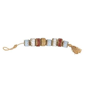 Foreside Home And Garden Beaded Distressed Tassel Multiple Color Wood & Jute in Brown at Nordstrom
