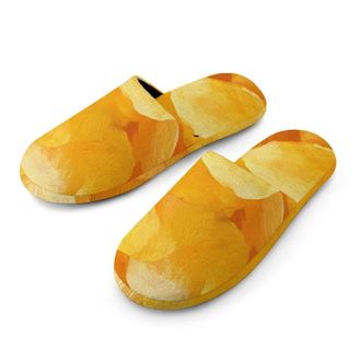 Generic Yellow Potato Chips Mens House Slippers Slip Indoor Slipper On Shoes Warm Outdoor