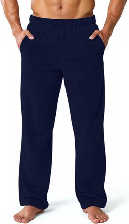 Generic Mens Fleece Lounge Pants Ultra-Soft Plush Pajama Bottoms with Elastic Waist & Pockets, Warm Fuzzy Sleepwear Trousers for Winter, Cozy Loungewear for H