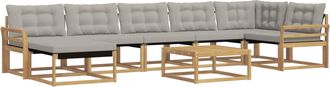 vidaXL Conjunto De Sof&aacute;s De Exterior 8 Uds. Blanco Y Gris Claro Vidaxl