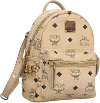 MCM Pre-owned Backpacks, female, Beige, Size: ONE SIZE Pre-owned Backpack
