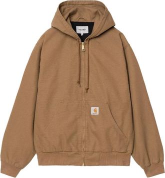 Carhartt Work in Progress Bruine Canvas Actieve Jas - Heren - Vesten met rits - Bruin - XL - Katoen - Hoodies & sweatvesten
