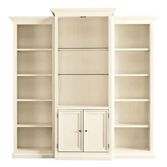 Ballard Designs Tuscan 3-Piece Bookcase with Cabinet - Off White - Ballard Designs