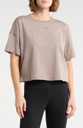 DKNY Metallic Bubble Logo Cotton T-Shirt in Mushroom at Nordstrom Rack, Size X-Large