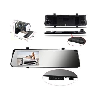 Trade Shop Trade Shop - Specchietto Retrovisore Dvr Telecamera Full Hd 1080p 4.3 lcd Con Retrocamera
