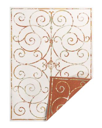Jonathan Y Designs Jonathan Y Danae Classic Cottage Filigree Scroll Reversible Machine-Washable Indoor/Outdoor Area Rug
