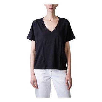 Pomandere T-Shirts, female, Black, Size: M T-Shirt mezza manica scollo a V