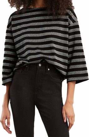 Levi's Embroidered Striped Sailor T-Shirt In Smokestack Heather/black Lurex