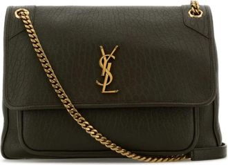 Saint Laurent Niki Chain Schoudertas - Dames - Schoudertassen - Groen - ONE Size - Leer - Tassen