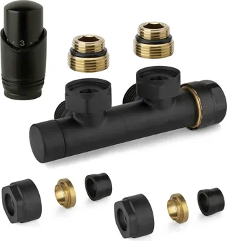 APM Apm - Kit V&aacute;lvula H Termost&aacute;tica Cuadrada Negra Con Adaptador Para Tubos De Cobre 343knn 015 R 12 Negro