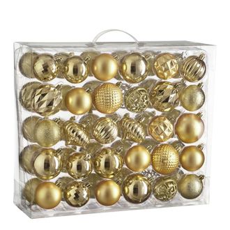 house of seasons Bola de navidad unbreakable baubles oro h7xb7xl7cm