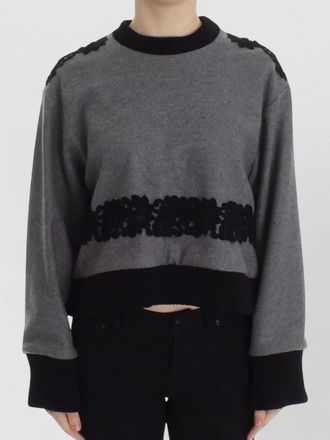 Dolce & Gabbana cashmere wool lace cropped sweater