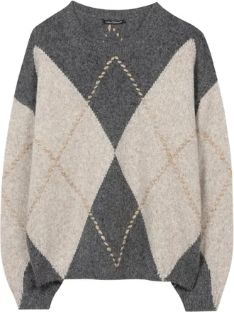 Luisa Cerano Truien & Vesten, Dames, Veelkleurig, XL, Wol, Gebreide trui van alpacamix met patroon
