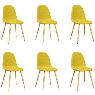 vidaXL Vidaxl - Sillas De Comedor 6 Uds Terciopelo Amarillo Mostaza
