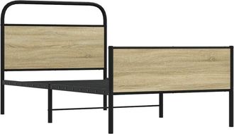 vidaXL Estructura de cama sin colchón 90x200 cm madera roble Sonoma Vidaxl