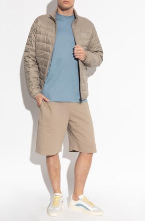 Emporio Armani Down Jacket With Stand-up Collar, Mens, Beige