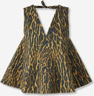 Ganni Leopard Top