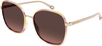 Chlo&eacute; Stijlvolle zonnebril - Dames - Zonnebrillen - Bruin - 56 MM - Accessoires
