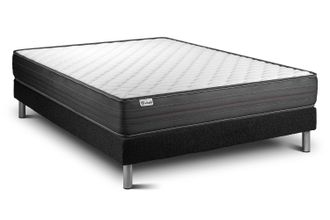 VITALIT Vitalit - Base Tapizada Negro + Colch&oacute;n Con Espuma Viscoel&aacute;stica 160 X 200