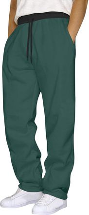 Generic Deal of The Day Prime Today Mens Summer Trousers Comfortable Loose-Fit Bottom with Pockets Linen Workwear Bottom Elasticated Waist Baggy Combat Trouse