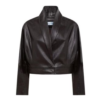 Blugirl Leather Jackets, female, Brown, Size: M Bomber Jacket