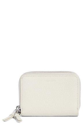 AllSaints Fetch Leather Card Wallet in Pampas White at Nordstrom Rack