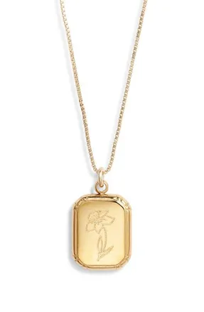 Set & Stones Audrey Birth Flower Pendant Necklace in Gold/march - Daffodil at Nordstrom
