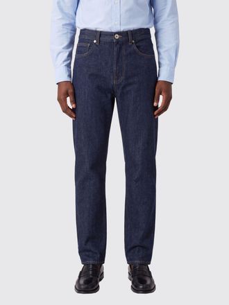 Eleventy Jeans straight in denim di seta e cotone a vita media 5 tasche