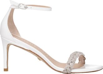 Stuart Weitzman White Leather Stiletto Heel Womens Sandals