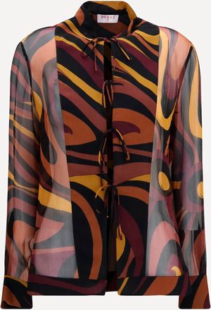 Pucci Creponne Shirt in Marmo print Female 44