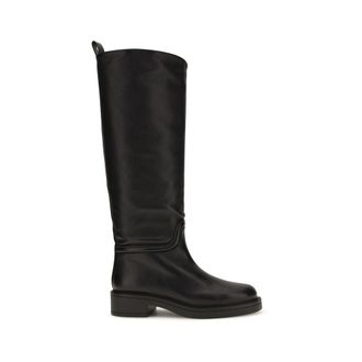 Stuart Weitzman Calf Leather Bos Taurus Flat Womens Boots