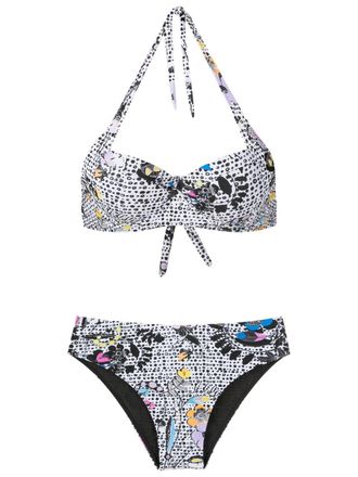 Amir Slama Bikini a fiori con scollo allamericana - Multicolore