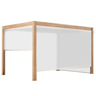 Oviala P&eacute;rgola bioclim&aacute;tica autoportante y motorizada 3x4m y 2 estores